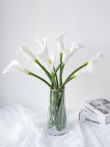 Zytuyo H006-MTL White Calla Lily Artificial Flowers 6 Pcs Real Touch Large Fake Floral 25'' Silk Calla Lilies Bouquet thumb #8