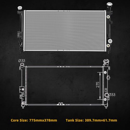 Image of DWVO Radiator Complete Compatible with 2001-2006 Chevy, fit for 2002-2007 Buick, fit for 2001-2007 Pontiac, fit for 2001-2004 Oldsmobile, fit for 2005-2006 Saturn, 3.4L 3.5L, Raplace CU2562, 25813509