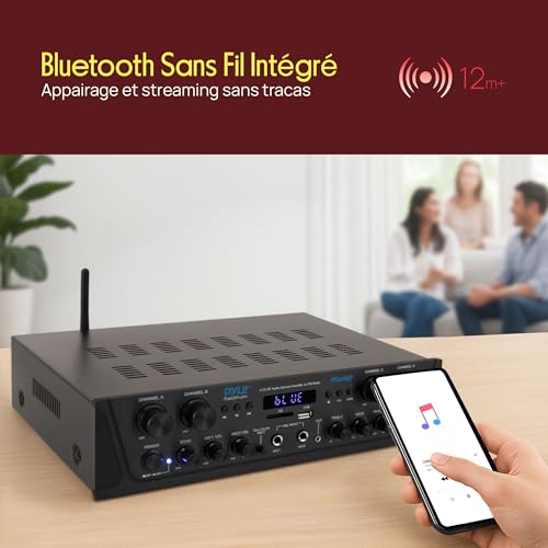Ampli Bluetooth Karaoké Pyle 500W pour brancher micro et caisson de basses - 3