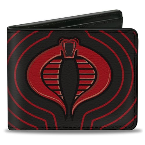 Hasbro Wallet, Bifold, GI Joe Cobra Ripple Logo Black Red, Vegan Leather