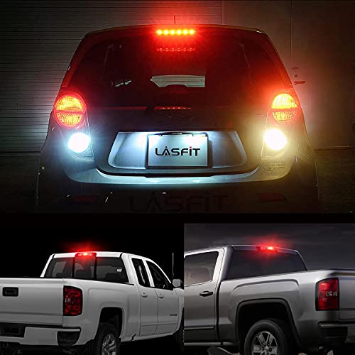 Image of LASFIT 921 LED Bulb Red Third Brake Light Fit for 2019-2026 Ram 1500, Canbus Ready 912 T15 Center High Mount Stop Light 3rd Brake Replacement Anti Hyper Flash, 2pcs