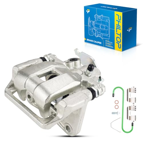 Image of PHILTOP Rear Right Brake Caliper for 2013-2017 Honda Accord 43018T2FA01 | Fits 2013-2017 Honda Accord Rear Right. Replaces OE: 43018T2FA01, 43018T2MP00, 19B7096. Silver Caliper
