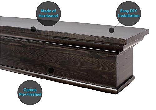 Mantelsdirect 48 Inch Floating Fireplace Mantel Wood Shelf In Antique Espresso - Bellamy From Mantels Direct | Wooden Rustic Wall Shelf Perfect For Décor And Electric Fireplaces #TOP3