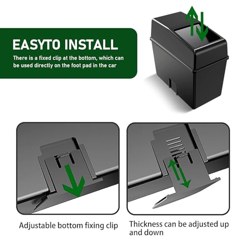 Image of 1 PC Car Trash Can, 8.2 inch x 7.8 inch x 3.9 inch Multifunctional Push Type Waterproof Storage Box, with Lid Isolate Odor Detachable Structure Trash Can, Universal Portable Organizer for Car Home (Black)