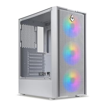Gabinete Gamer Mancer Narok V2 | Rainbow | Mid-Tower | Lateral de Vidro | Com 3 Fans | Branco | MCR-NRKWH-V2