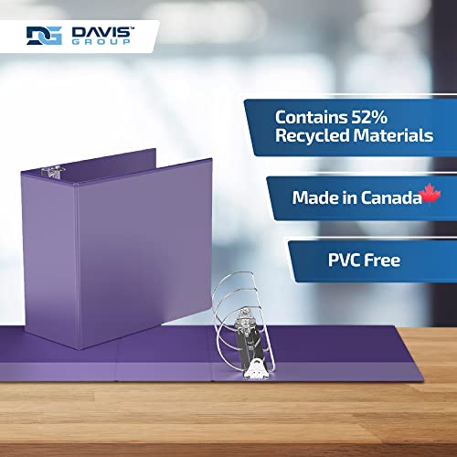 Easyview Premium Angled D-Ring 5-Inch Binders with Clear-View Covers, Customizable 3-Ring Binders for School, Office, or Home, Pack of 1, Purple by Davis Group - Image 6