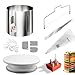 Produktbild 4smile 22 Teile Torten-Zubehör-Set mit Tortenring verstellbar hoch 15 cm + Tortenschneider, Tortenplatte drehbar, Streichpalette, Teigkarte, Spritzbeutel mit Tüllen, Tortenschablone