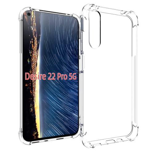 USTIYA Case for HTC Desire 22 Pro 5G Clear TPU Four Corners Protective Cover Transparent Soft funda