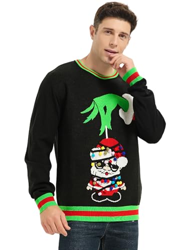 Ugly Christmas Sweater Men Funny Tacky Inappropriate Hilarious Mens Holiday Sweaters Adult for Xmas Vacation Party3