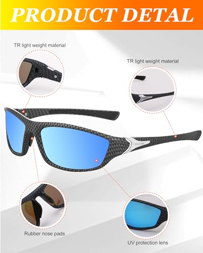 Image of Frienda 6 Pack Polarized Sport Sunglasses for Men Multipack Fit over Glasses Pack Lot Set Men's Sport Fishing Eyeglasses