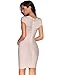 meilun Women's Bandage Dress Square Neck Bodycon Party Dress (XS, Beige)