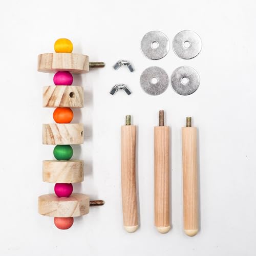 Image of Bird Perches, Wooden Bird Cage Perch with Angle Adjustable Design, Parrot Cage Accessories, Bird Toys, Parrot Perch for Budgie, Lovebird, Parakeet, Cockatiel, Quaker, Caique, Small to Medium Birds
