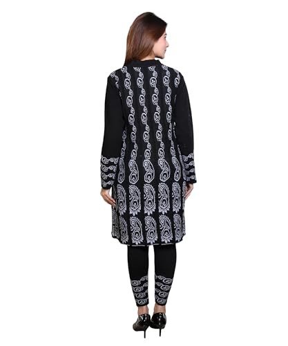 Image of Grand Line Women's Acrylic Woolen Winter Wear Warm Kurta with Palazzo Set