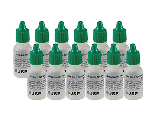 12 Bottles 14K Gold Metal Test Acid Karat Testing Liquid Solution Jewelry Tester