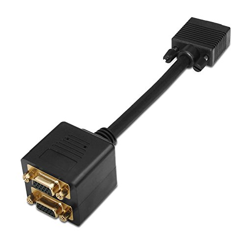 SVGA(3C+9) HDB15/M-2xHDB15/H Double Output Cable Male to Female Gold 20cm