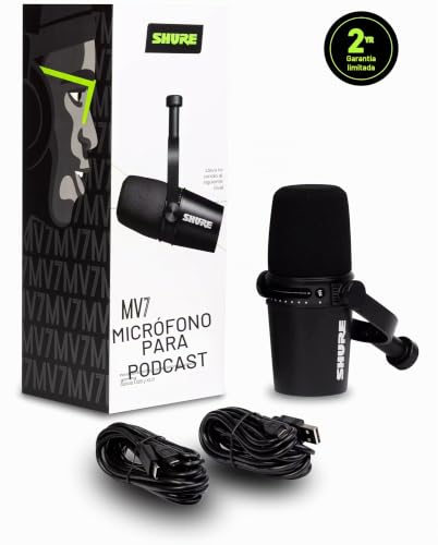 Miniatura 2 de Shure Mv7 Micrófono Dinámico Usb Xlr Para Podcasts, Grabación, Retransmisiones Y Partidas En Directo, Salida De Auriculares, Tecnología De Aislamiento De Voz, Con Certificado Teamspeak, Negro