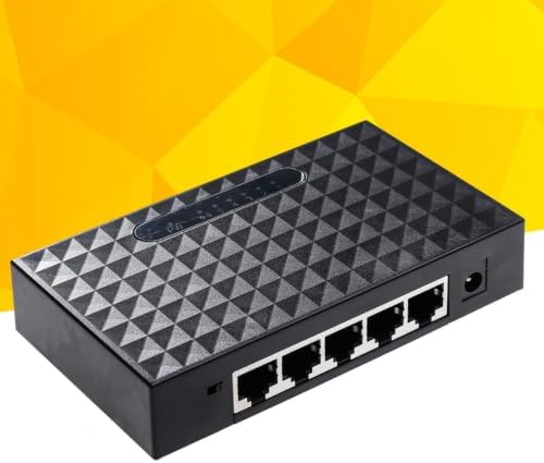 VOSAREA 5 Port 10/100mbps Ethernet Network Splitter Adapter with 5 Rj-45 Ports, Energy Efficient Abs Plastic Design, Auto Crossover Function for Desktop Ethernet Devices - 3