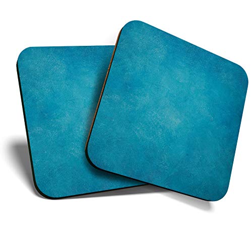 Destination Vinyl Ltd Multicolor Great Coasters (Set Of 2) Square/Glossy Quality Coasters/Tabletop Protection For Any Table Type - Pretty Blue Aqua Teal #2020