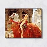Lady Godiva by John Collier - (Framed, 20x24 Inch) Museum Quality Giclee Canvas Print - Elegant Wall