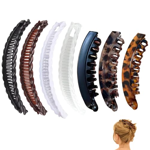 7 Stück Banana Clip Dünnes Haar, Bananenspange Haare Dünnes Haar, Banana Clip Dickes Haar Bananen Haarspangen Damen Set für Mädchen und Damen Geburtstagsgeschenke