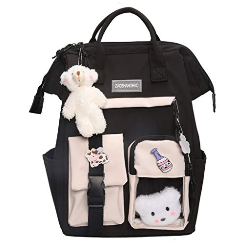 Cuawan Backpack for School Girl's Cute Candy Colors Backpacks Fancy High School Bags for Teenage Girl,Kids for 3-10 Years Boys Girls,Black,1 Cuawan Backpack for School Girl's Cute Candy Colors Backpacks Fancy High School Bags for Teenage Girl,Kids for 3-10 Years Boys Girls,Black,1