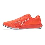 Mizuno Damen Wellenschatten 5 (W) Laufschuhe, Neonflamme/Weiß (Bblizzard), 38.5 EU