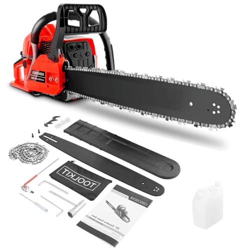 COOCHEER Gas Chainsaw Powered 62CC, 3.5-HP 2-Cycle Gas Chainsaw 20