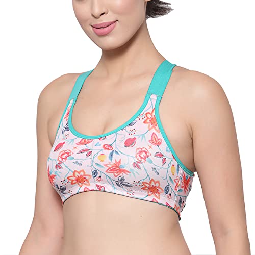 Image of Inner Sense Sports Bra for Women Made with Organic Cotton and Bamboo I Adjustable Padded Bra for Women with Cross Back Strap I Wire Free Medium Impact Innerwear