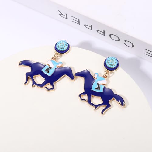Kentucky Derby Horse Earrings - Funny Drop Dangle Dangling Earrings for Women, Western Cute Horse Racing Gift4