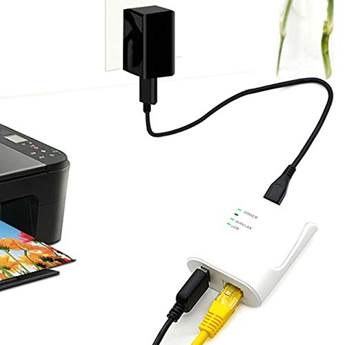 Queen.Y External Print Server,High Speed USB Printer with Multiple Computer Sharing,Network Print Server Adapter Support Automatic line Printing