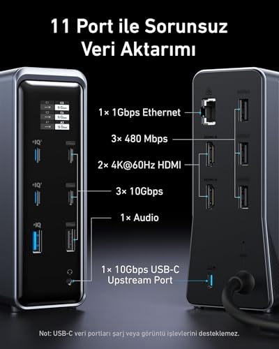 Image of Anker Prime Docking Station 160W, 14-Port with 160W Max Output, 10Gbps Fast Data Transfer, Real-Time Smart Interface, Audio and Ethernet Ports, Dual 4K Displays for Dell, MacBook, and More