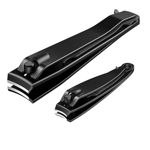 Xnourney coupe ongle, Ensemble de coupe-ongles, coupe ongle professionnel, Pince à ongles robuste en acier inoxydable noir mat, coupe ongles tranchant, coupe ongle pied, Cadeaux de Noël