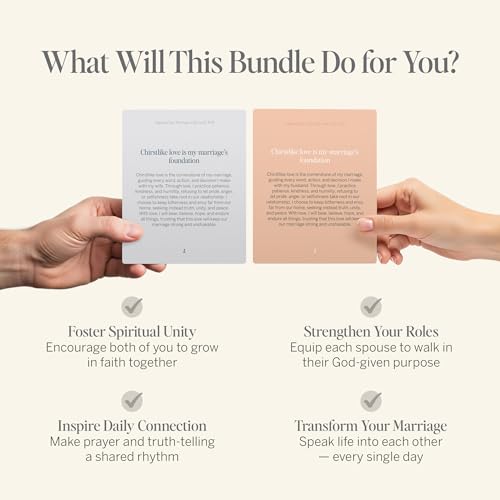 Image of Christian Marriage Affirmation & Bible Verse Cards for Couples - 2 Decks of 30 Daily Declarations with Wood Stands to Strengthen Faith, Love & Devotion - Spiritual Gift for Marriage Prayer, Meditation & Encouragement
