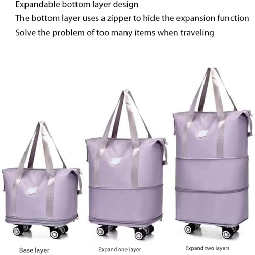 Beente Travel Bag With Wheels, new large capacity travel bag - universal wheel removable, Suitable for travel camping (Black)4