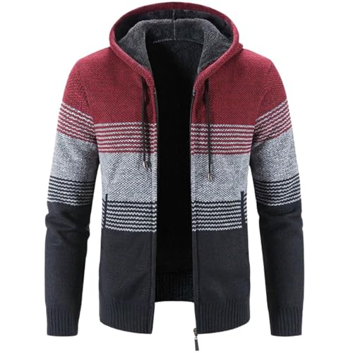 Suéter de punto de cachemir con capucha para hombre abrigo polar de invierno casual