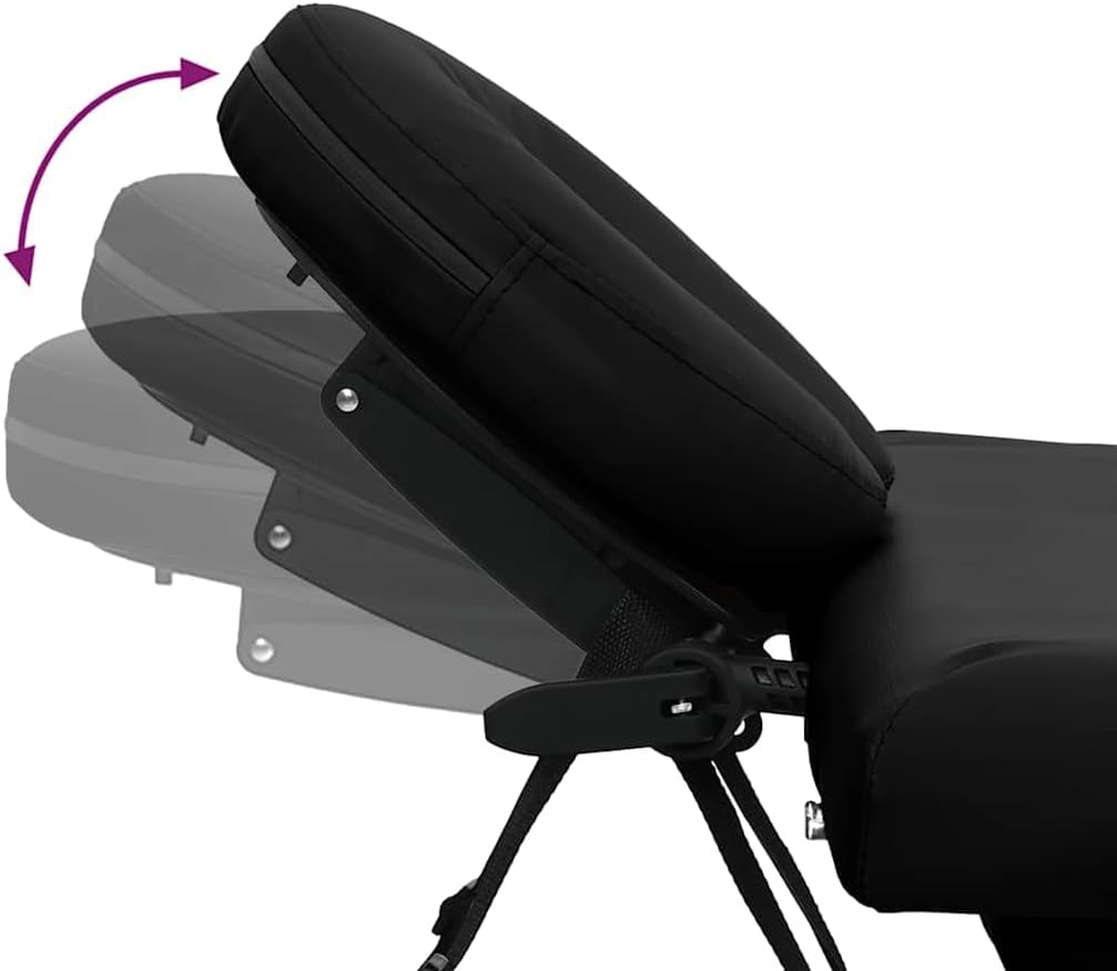 Adjustable headrest mechanism on the massage table