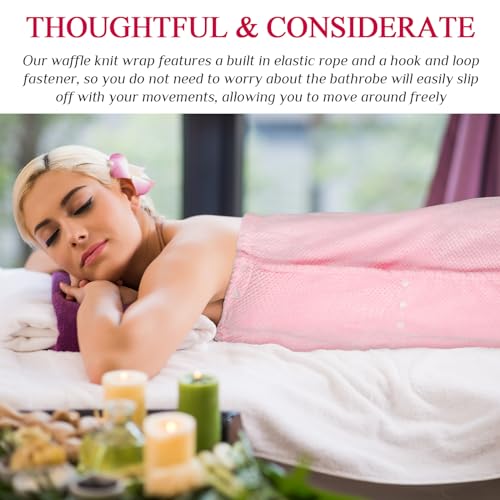 Image of Tigeen 4 Pcs Spa Wrap Towel Wrap for Women Spa Robe with Adjustable Closure Elastic Top Lightweight Wraps for Bath Shower (Pink,M)