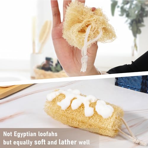 YBEATY 4 Stück Natürlicher Luffa Schwamm Peeling Körperschrubber Bio Luffa Umweltfreundlichwamm Dusche Farbstofffrei Allzweck Luffa Schwämm Für Den Haushalt für Frauen Und Männer Beim