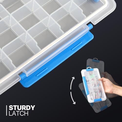 MoNiBloom 15-Grid Small Tackle Boxes Organizer with Removable Dividers Adjustable Compartment Clear Plastic Storage Box Waterproof Container Case for Fishing Tackles, Art Craft, Bead, Jewelry (4-Pack) by MoNiBloom - Image 6