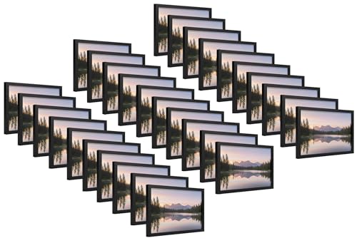 Image of 4x6 Inch Wooden Photo Frame | Fits 4x6 Photos | 0.5 mm Unbreakable Acrylic Front | Wall & Tabletop Display | Lightweight Gallery Style Frame for Home & Office (30, Classic Black)