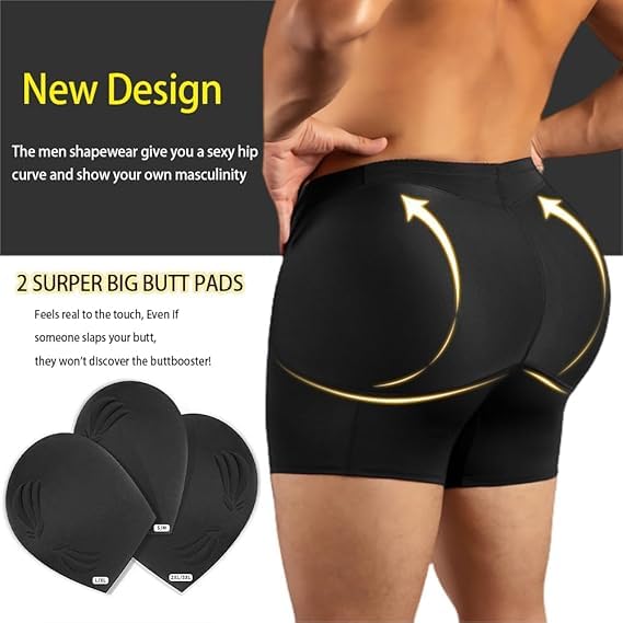 Big Padded Butt Underwear, Men Butt Padded Underwear Shapewear Enhancer for Tummy Control2