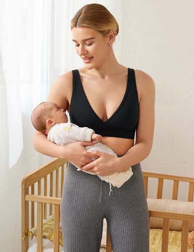 CRZ YOGA Butterluxe Maternity Nursing Bras for Women Crossover Wireless Sleep Breastfeeding Lounge Pregnancy Bralette Comfy4
