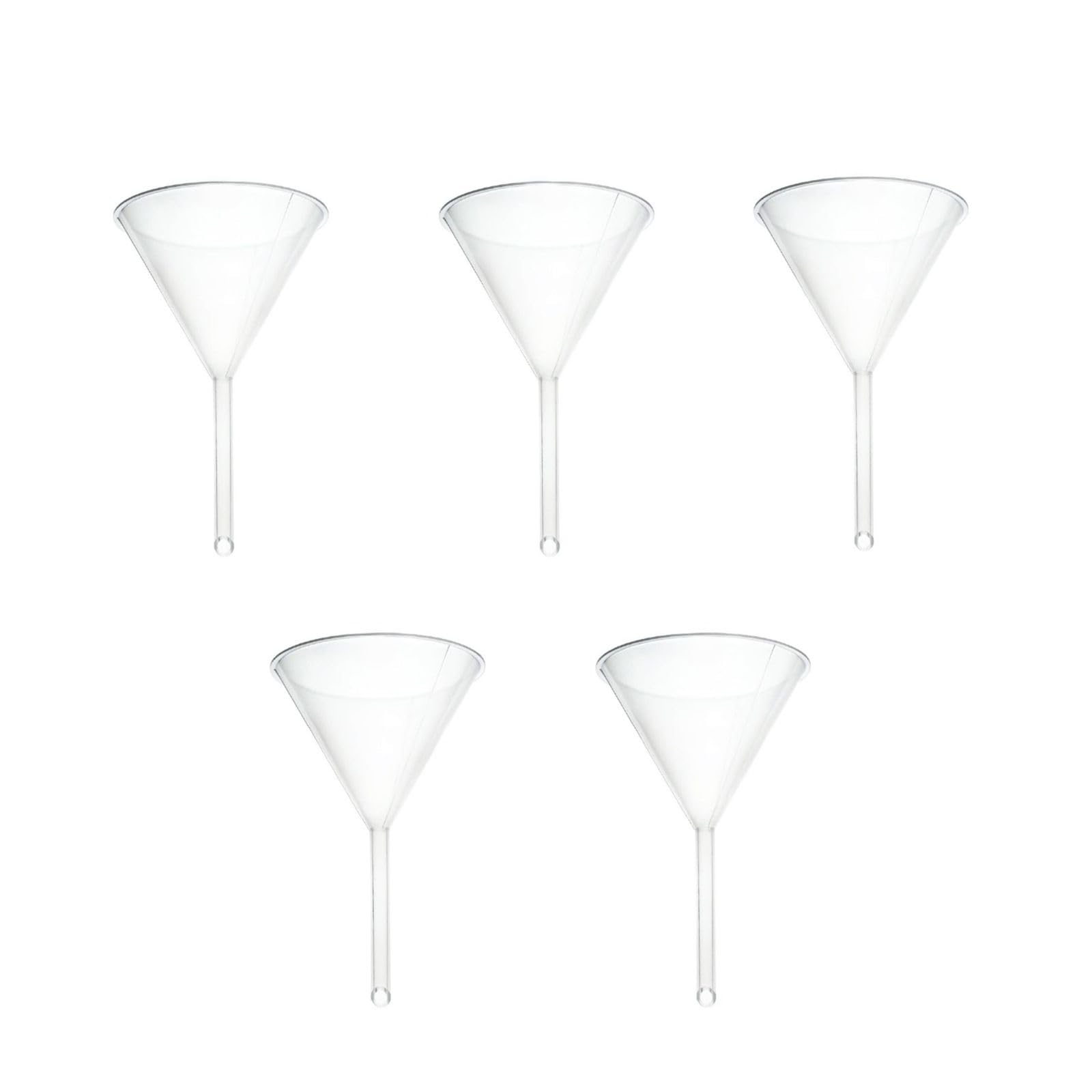 EISCO (Pack of 5) Plastic Filter Funnel – 100mm Diameter, 80mm Stem, Polyethylene Laboratory Funnel for Filtration, Experiments, Liquid Handling, Water, Fuel, Acids, Oil & Industrial Applications