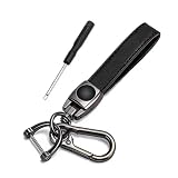 Vbeca Genuine Leather Car Keychain, Universal Key Fob Keychain Leather Key Chain Holder for Men and