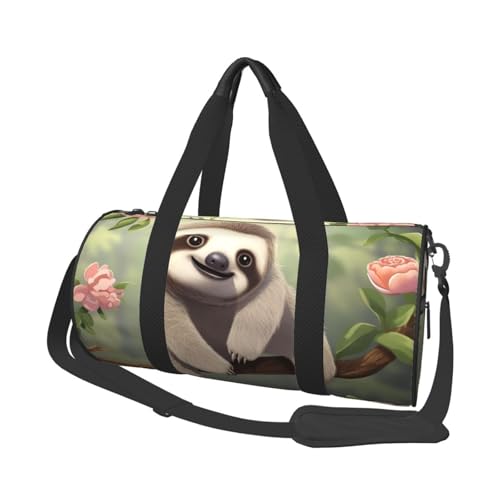 Cute baby sloth Duffle Bag for Women Men Personal Item Travel Bag Canvas Weekender Overnight Bag Lightweight Sports Tote Gym Bag Carry On Luggage Bag