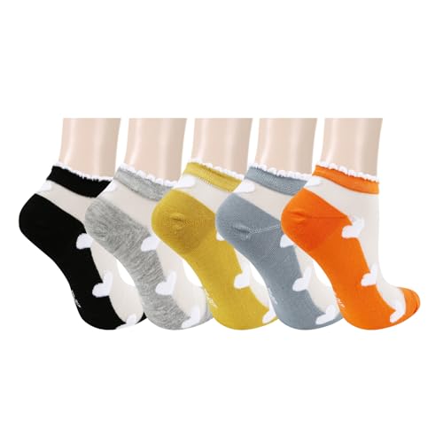 Image of Benefeet Sox Sheer Socks for Women Girls Mesh Ankle Socks Transparent Mesh Lace Sock Cute Thin Nylon See Through Sock