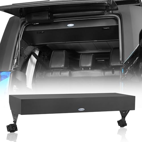 Hooke Road JKU Rear Trunk Upper Locking Storage Box Security Organizer for 2007-2018 Jeep Wrangler JK Unlimited 4-Door Hardtop, Interior Rooftop Cargo Carrier