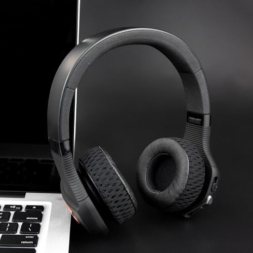 Image of SOULWIT Replacement Earpads for JBL Under Armour Sport Wireless Train On-Ear Headphones, Ear Pads Cushions with Soft Protein Leather and High-Density Memory Foam - Black