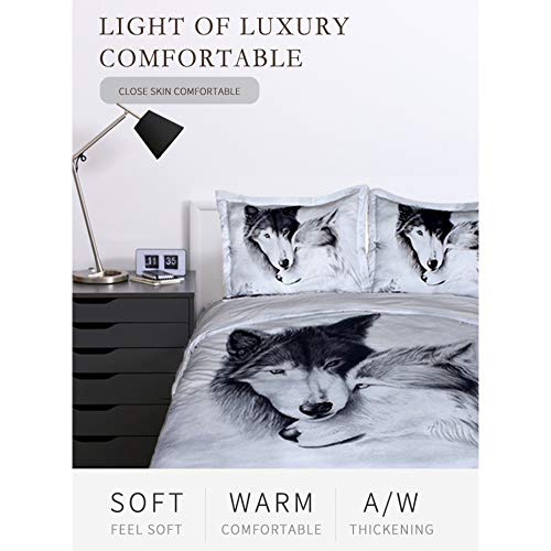 Housse de couette loup 3D de qualité supérieure pour grand lit King size