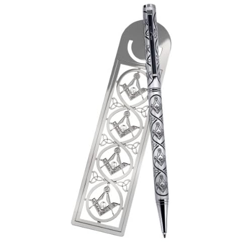 Masonic Ballpoint Pen and Bookmark Set in Presentation Box Cover